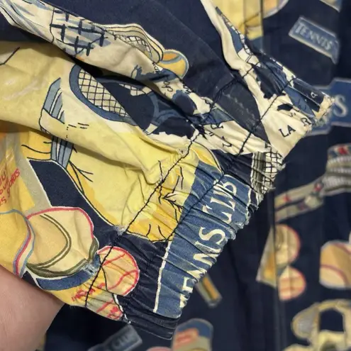 Liz Sport Vintage Jacket Size Medium Navy Full Zip Tennis Windbreaker Cotton Blue