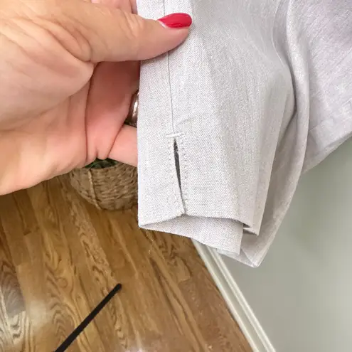 J.Jill Genuine Fit Stretch Linen Ankle Pants Size 18 Beige Summer Resort Beach