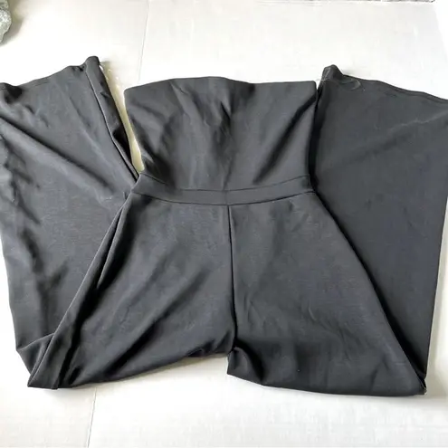 Wasabi + Mint Take A Minute Wide Leg Strapless Jumpsuit in Black small