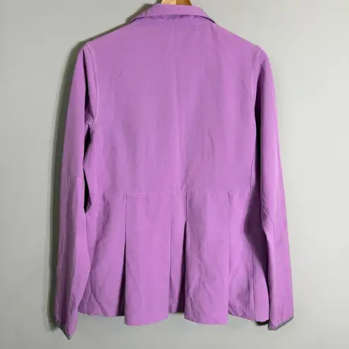 PING Full Zip Lightweight Windbreaker Jacket Womens Medium Purple Thumbhole Golf