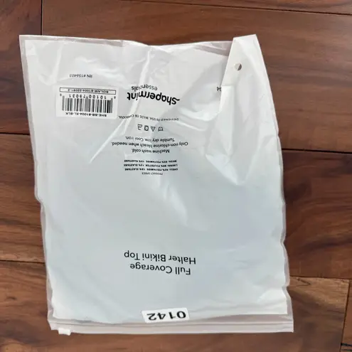 Shapermint Essentials Full Coverage Halter Bikini Top Womens XL Black Swimwear