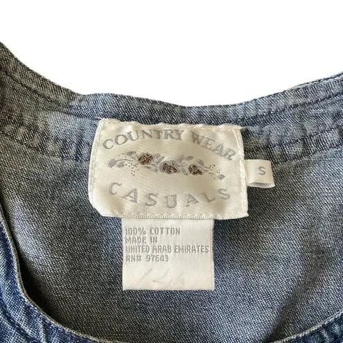 Vintage Country Wear Casuals Denim Dress Set Blue