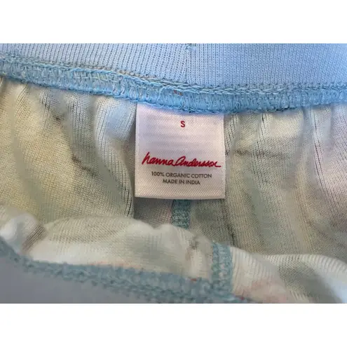 Hanna Andersson Women's Citrus Print Drawstring Waist Shorts Size Small Blue