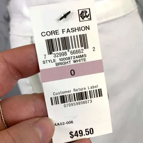 Maison Jules Womens Skirt Denim Blue Jean Button Down Straight White Size 0