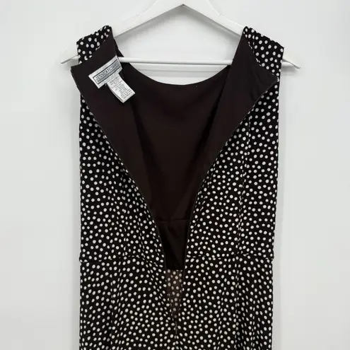 Jessica Howard Brown Polka Dot Midi Dress Size 12 Formal Y2k