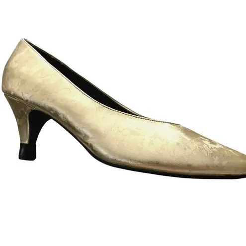 Premiere Collection Carolyn Gold Print Ballroom Dance Shoes Smooth Modern Waltz Size 6