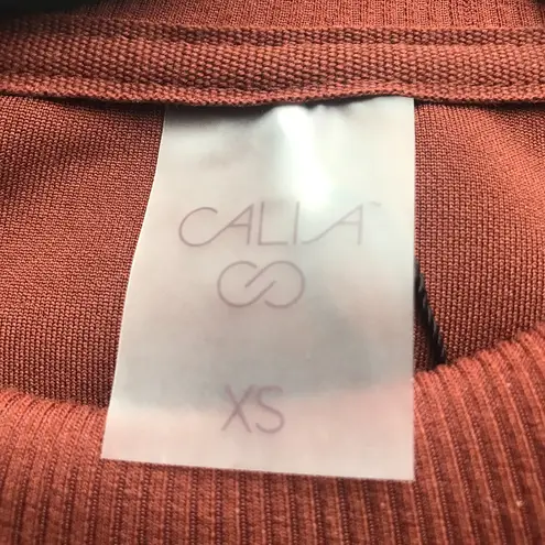 Calia by Carrie Calia Women's Soft Scuba Crew Sweatshirt in Red Brown size XS NWT - Image 5