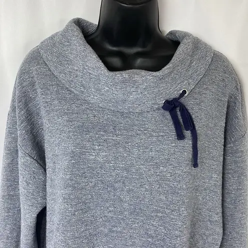 Chico's  Weekends Sweatshirt Sweater Size Large 2 Gray Pullover Cowl Neck 22"X26"