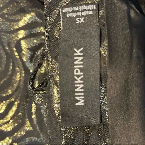 MINKPINK NWOT  Gold Zebra Animal Print Mini Dress Size XS