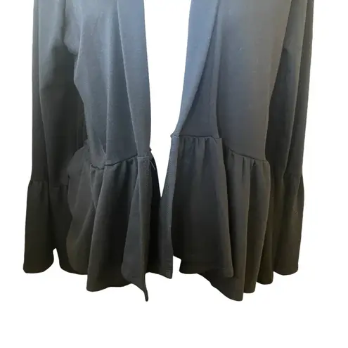 Pebble & Stone Women Cardigan M Black Open Front Peplum Hem Whimsigoth Cottage Size M