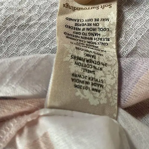 Soft Surroundings Light-as-air Top Striped Gauzy White Button Down Back - Image 6