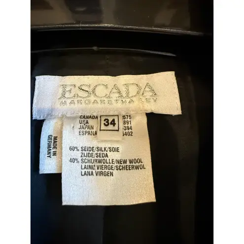 VINTAGE Escada Margaretha Ley Skirt Suit Womens 34 Silk Wool Brown Jacquard 90s Size undefined