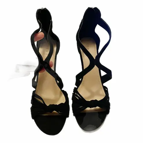 Sandro PARIS Elisa Black Suede Heels Knotted Strappy Sandals 39 US 8 - 8.5 NIB