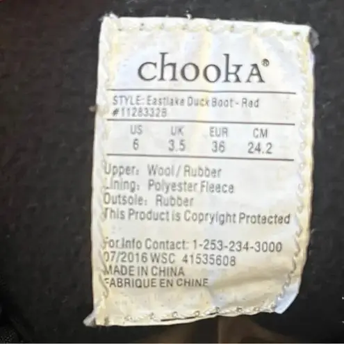 Chooka NEW Women's Eastlake Duck Boot Red And Black Plaid Rain Boots Sz 6 | NWT