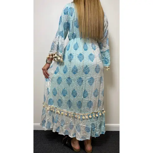 Boho Floral Pom Pom Dress with Gold and Rope Accents Size undefined