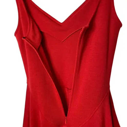 Tom and Linda Platt Vintage Peplum High Low Red Dress size Medium