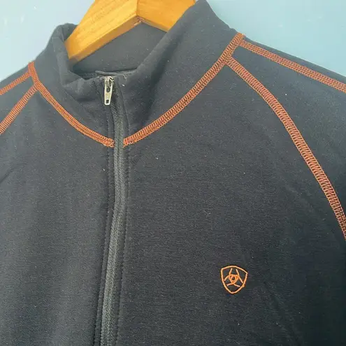 Ariat  Half Zip Orange Stitching Fleece Lined Sweatshirt Jacket