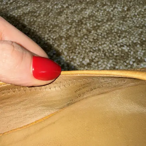 Tory Burch  Reva Tan Leather Ballet Flats Gold Logo Medallion Size 8 - Image 8