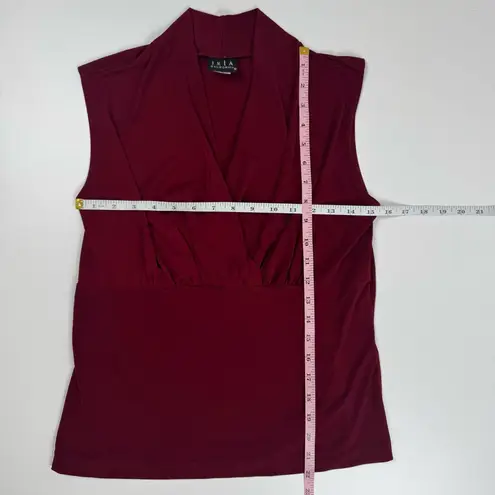 Vintage 90s Y2K JKLA California Wrap Draped Neck Top USA Made Sz L Grunge Goth Red Size L