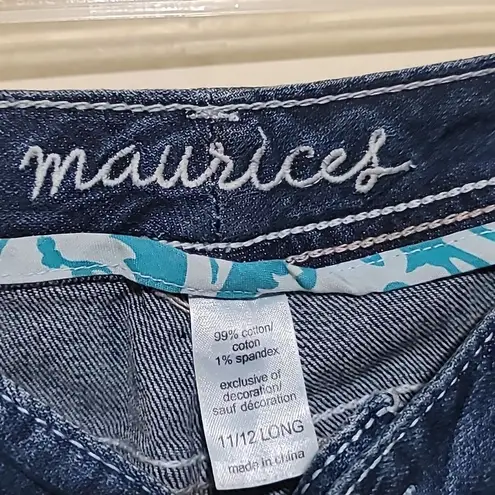 Maurice's   Blue Womens Stretch Straight Long Jeans Size 12