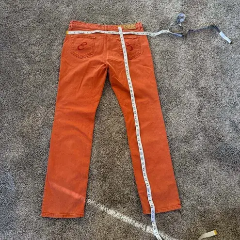 Escada Sport Women's Orange Denim Jeans Made Italy Size 44 Designer Minimalist