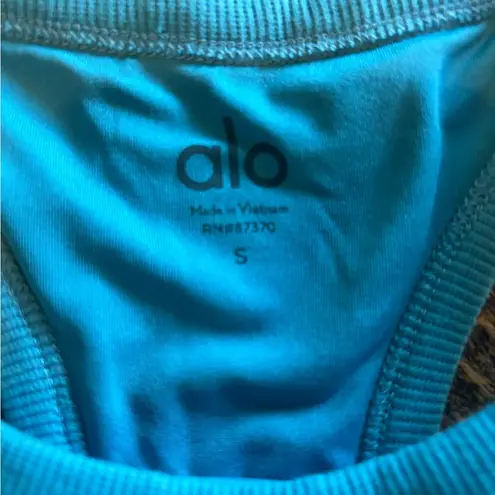 Alo Yoga Aspire Rib Tank In Blue Splash size small