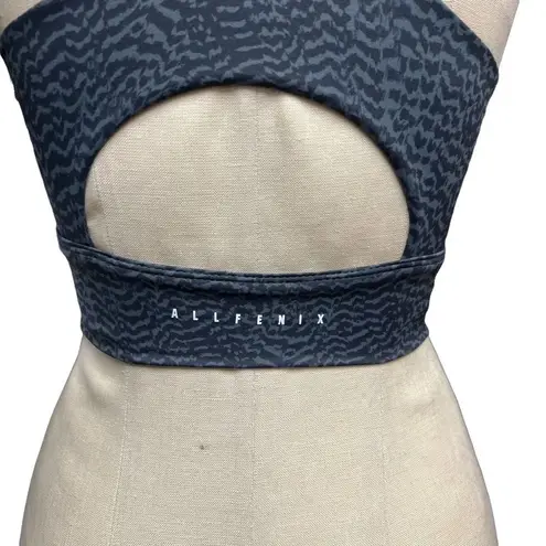 Allfenix Savannah Sports Bra Animal Print Stretch Workout Gym Gray Size XS