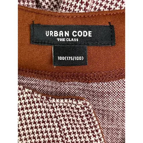Urban Code The Class Burgundy Houndstooth Long Sleeve Tunic Top M Red Size M
