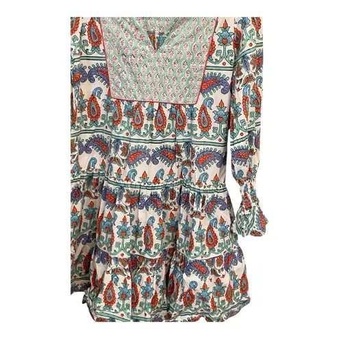 Tuckernuck Teal and Seagrass Block Print Kenzo Dress Coverup V