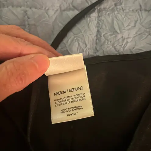 Sophia by Delicates Elegant Black Satin Slip Dress with lace. Y2K size medium