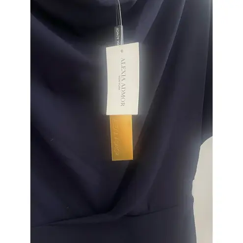 Alexia Admor one shoulder drape Black sheath dress, Size Small, B72, $78