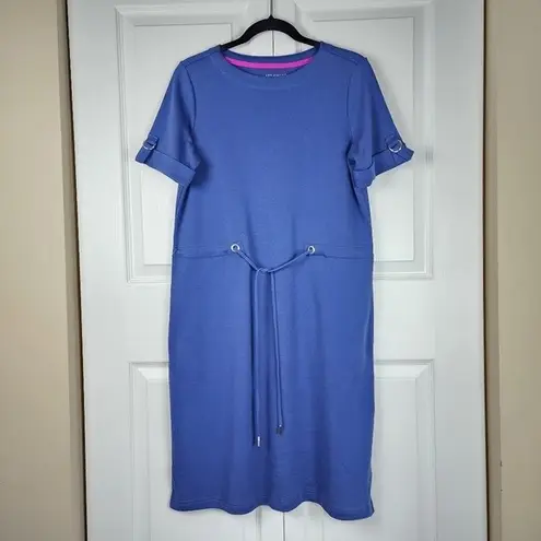 Appleseeds Casual Dress Short Sleeve With Pockets Size S Blue