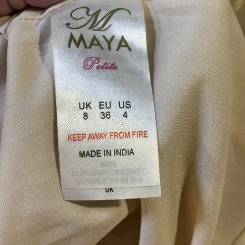 Maya Petite Women's Romper Beaded Sequins Floral Deep V