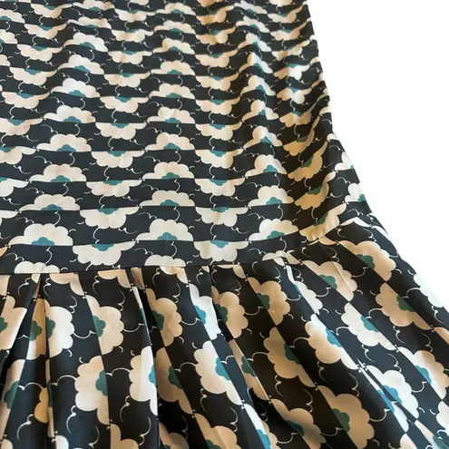 Cotelac Fun Print Fit N Flare Dress Sleeveless Shift Satin Bohemian Size 6 Women Gray