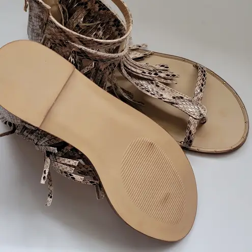 JustFab  Winnifred reptile fringe sandals size 6½