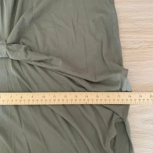 All Saints Small Riviera Midi Dress Ruch Asymmetrical Olive Green