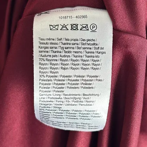 Halston Heritage Halston Camille One Shoulder Dress in Bordeaux Red Matte Jersey Sz 14 NWT