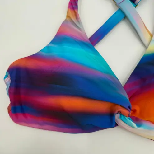 La Blanca Bikini Top Size 10 NEW Sunset Shores Over The Shoulder Underwire NWOT