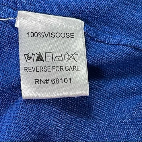 Belldini NWT cobalt blue asymmetrical knit dress w rhinestones and ruffles Sz XL