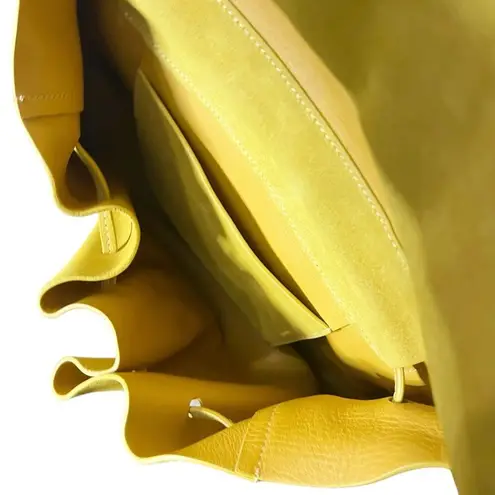 Mansur Gavriel Suede Lady Bag Mustard Yellow Top Handle Convertible Shoulder