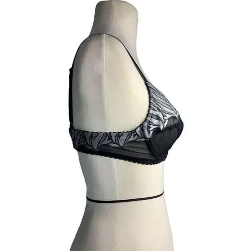 Sandra Darren Sandra Maretty Sheer Black Lace Bra Embroidered Underwire 32B France