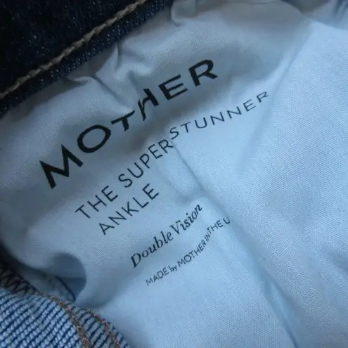NWT Mother Super Stunner Ankle in Double Vision Heart Stretch Skinny Jeans 24