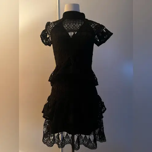 Pretty Little Thing  NWT black crochet dress Sz 4 US