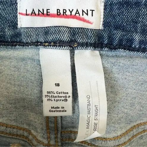 Lane Bryant  Flex Magic Waistband High Rise Straight Color Block Crop Jeans