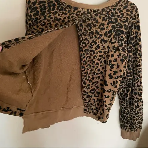Current/Elliott CURRENT/ELLIOT Leopard Open Back Sweatshirt Size 2 (M)