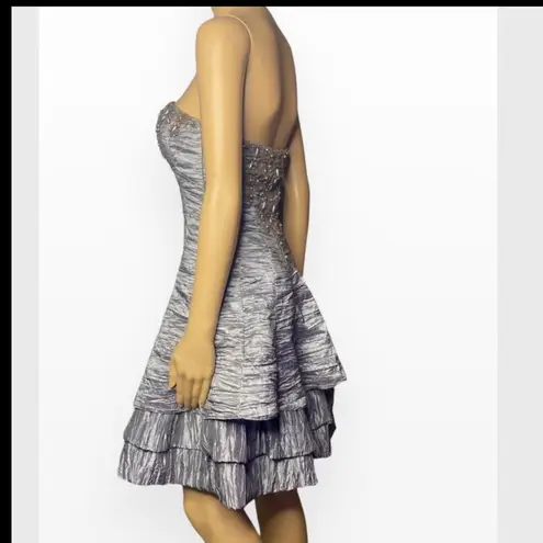Sue Wong Nocturne Beaded Crinoline Tiered Ruffle Mini Dress Strapless Size 0
Y2K