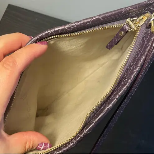 GiGi New York Purple Crossbody Bag Python Embossed Faux Leather Small Purse