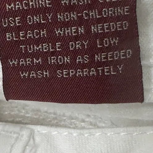 D. Jeans White Denim Floral Embroidered Hi Jeans Women Size 10 Straight Leg Boho Flower