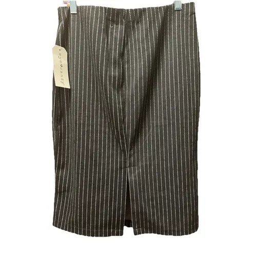 Eye Candy Pinstripe Pencil Skirt Career Wear Business Casual Black Size Medium