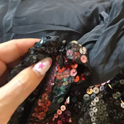 THE ATTICO Sequined chiffon halterneck mini dress Black Size undefined